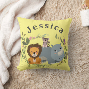 Coussin Safari Jungle Genre Neutre Jaune
