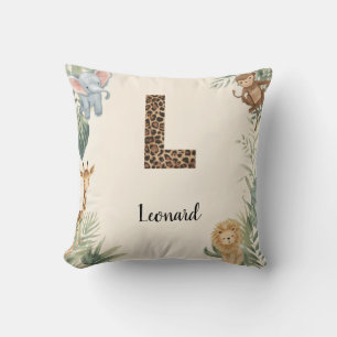 Coussin Safari Jungle Nom Prénom Personnalisé L Décoration