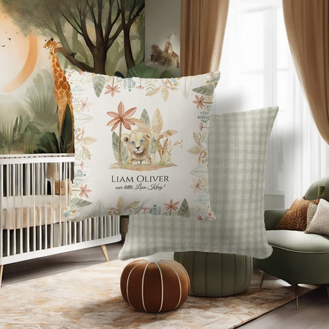 Coussin Safari Petit Lion King Jungle Plaid Nursery Baby (Créateur téléchargé)
