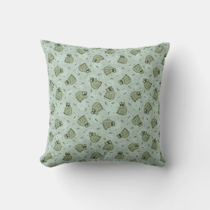 Coussin Sage Bubble Frogs - laurier vert enfants motif.