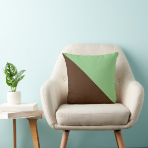 Coussin Sage diagonale à deux tons et Brown riche