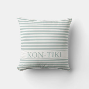 Coussin Sage Green et White Stripes. Nom du bateau nautiqu