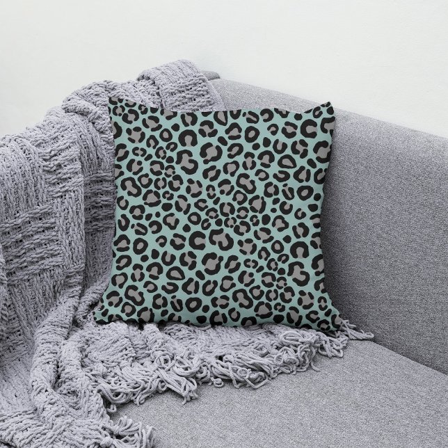 Coussin Sage Green Leopard Motif Girly Cheetah Imprimer (Créateur téléchargé)