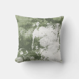 Coussin Sage Olive Green Abstract Watercolor Texture