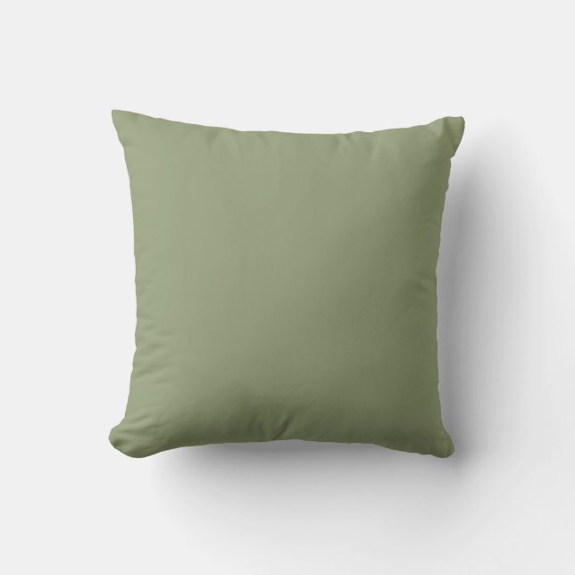 Coussin Sage Vert gris-vert Élégant Neutre Couleur Solide (Recto)