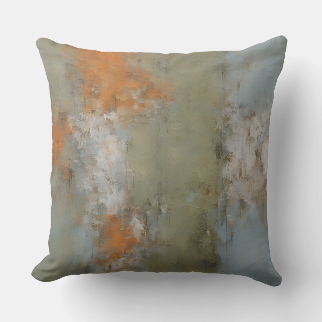 Coussin Sage Vert orange Bleu clair Abstrait (Recto)