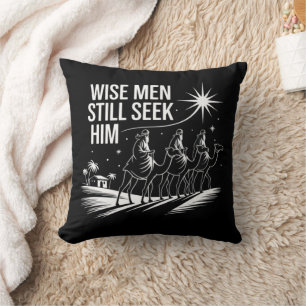 Coussin Sages cherchent encore Lui Noël chrétien Jésus