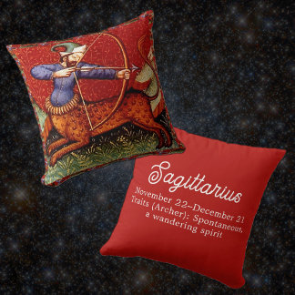 Coussin Sagittarius Horoscope Zodiac Oeuvre médiévale