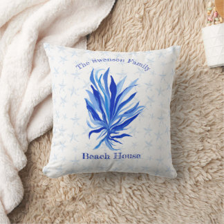 Coussin Sagrange bleu avec étoiles de mer