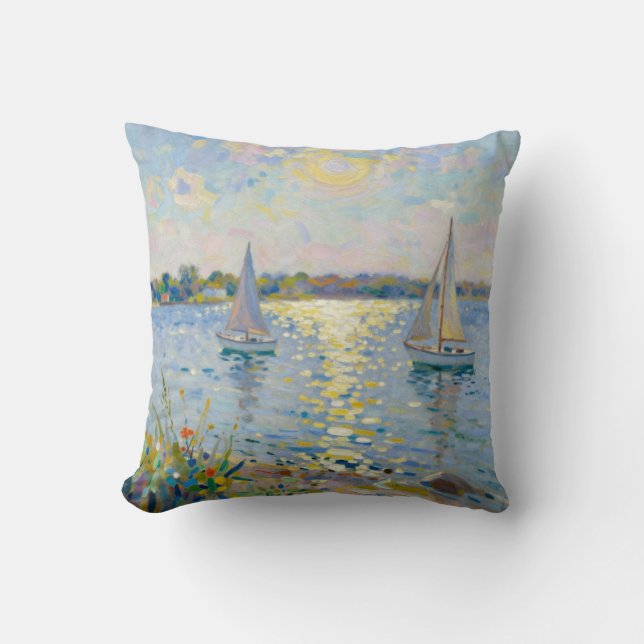 Coussin Sailboats New England Summer (Recto)