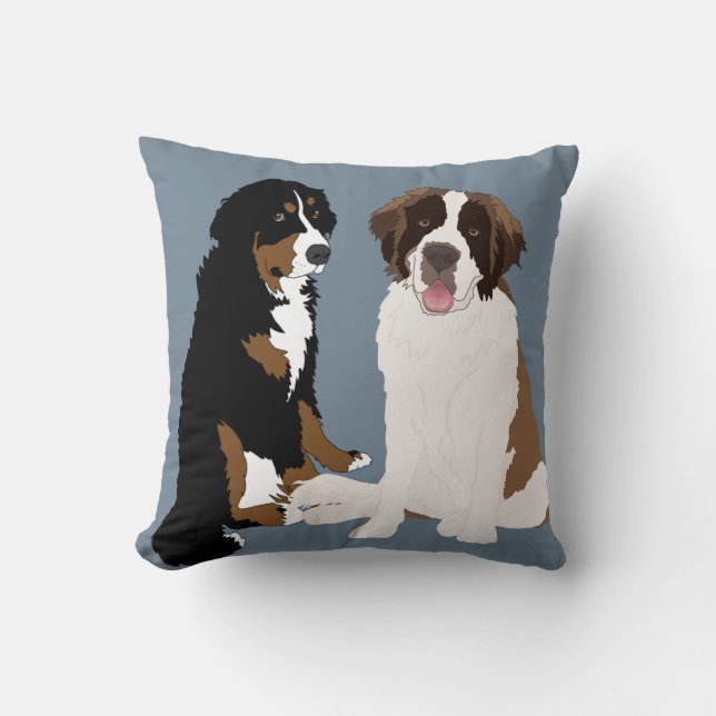 Coussin Saint Bernard et Bernese Mountain Dog (Recto)