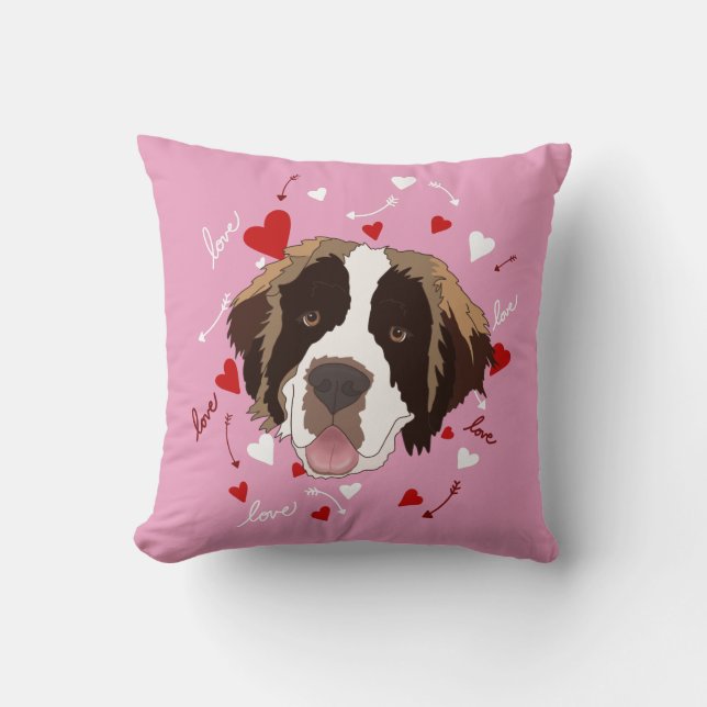 Coussin Saint Bernard Valentines (Recto)