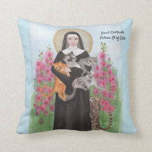 Saint Gertrude Patron St. des Chats Thaillow Pillo