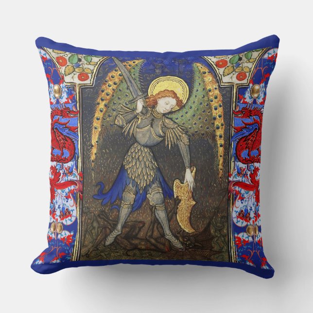 Coussin Saint Michel l'Archange avec le diable, Dragons ro (Recto)