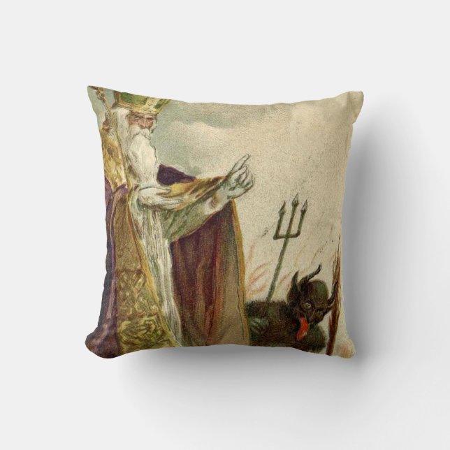 Coussin Saint Nicolas Krampus Prêtre de la fourche (Recto)