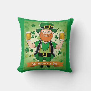 Coussin Saint-Patricks Day Bières à double poitrine leprec