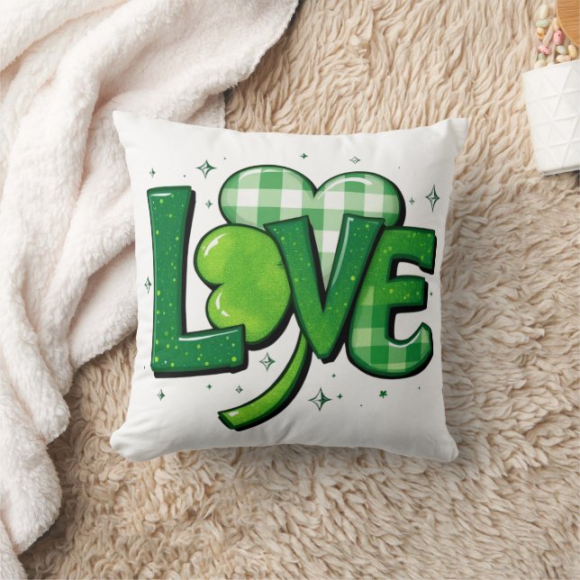Coussin Saint Patrick's Day Clover Love Charm (Couverture)