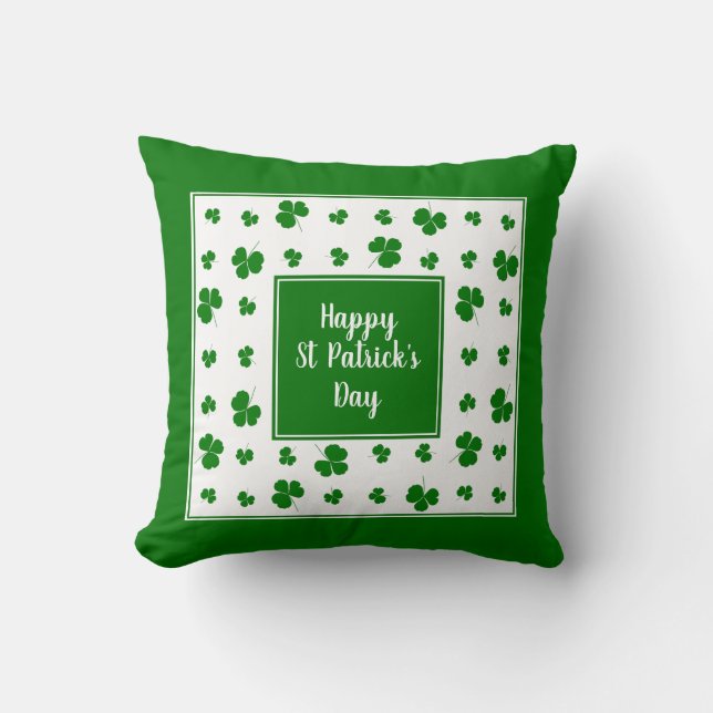 Coussin Saint Patrick's Day Irlandais Bénédictions Shamroc (Recto)