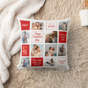 Coussin Saint-Valentin 9 Collage Photo Petit Ami Personnal