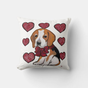 Coussin Saint-Valentin Chien Beagle