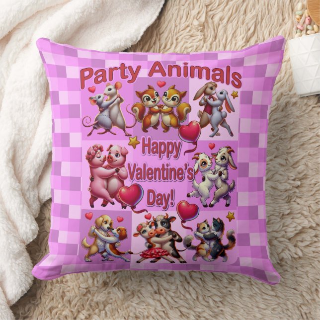 Coussin Saint Valentin Couples dansants "Animaux de fête" (Couverture)