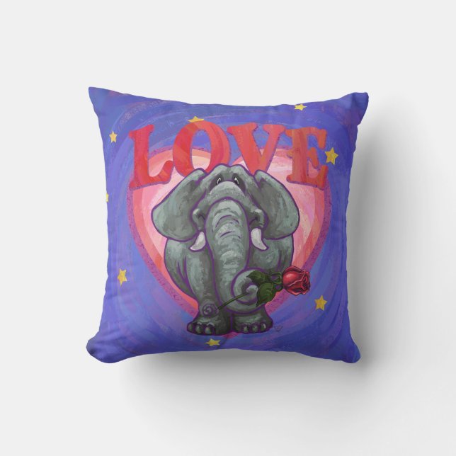 Coussin Saint-Valentin d'éléphant (Recto)