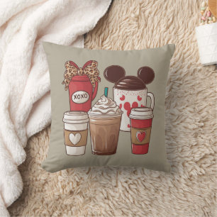 Coussin Saint-Valentin Drôle Latte Amateur de Café 