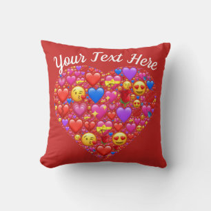 Coussin Saint Valentin Emoji Love Modèle Custom