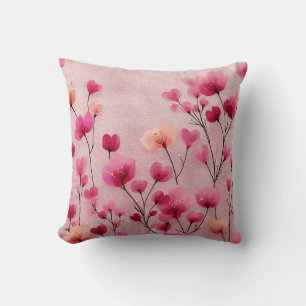 Coussin Saint-Valentin Fleurs Romantique Élégant Rose