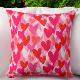 Coussin Saint-Valentin Multi-Cœurs Motif Amour Rose