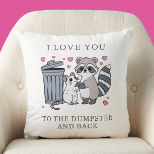 Coussin Saint-Valentin Raton Laveur Drôle