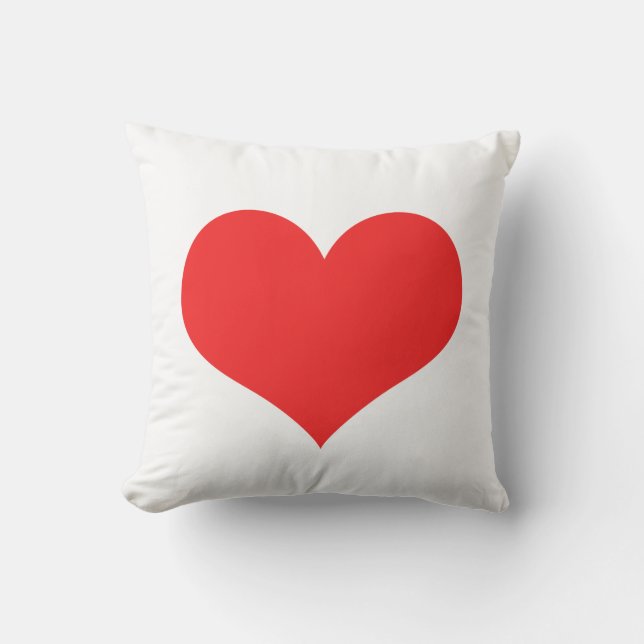 Coussin Saint-Valentin Rouge Coeur mignon Blanc personnali (Recto)