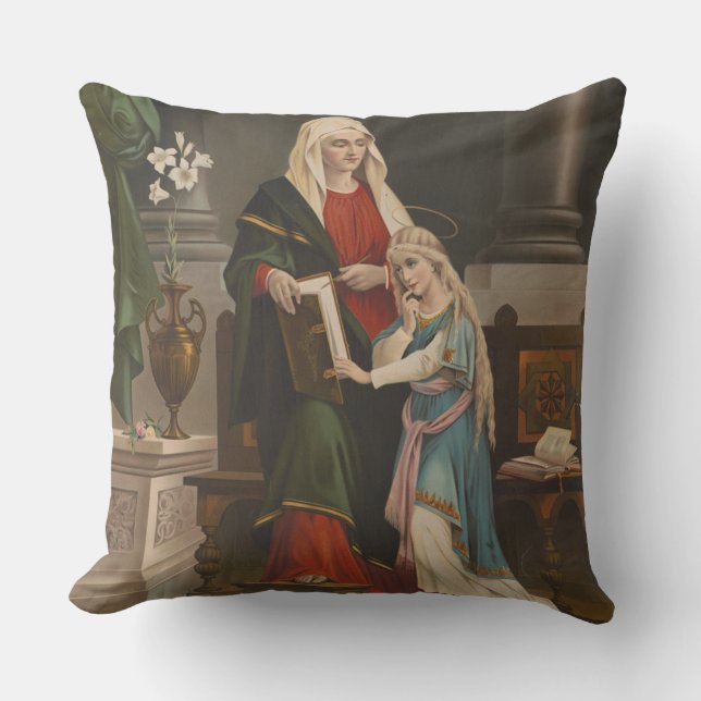 Coussin Sainte-Anne Vierge Vintage (Recto)