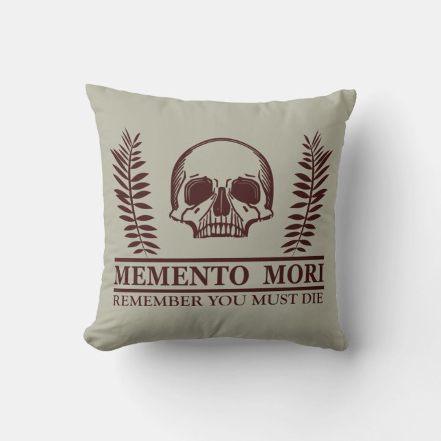 Coussin Saisir le jour Memento Mori crâne (Recto)