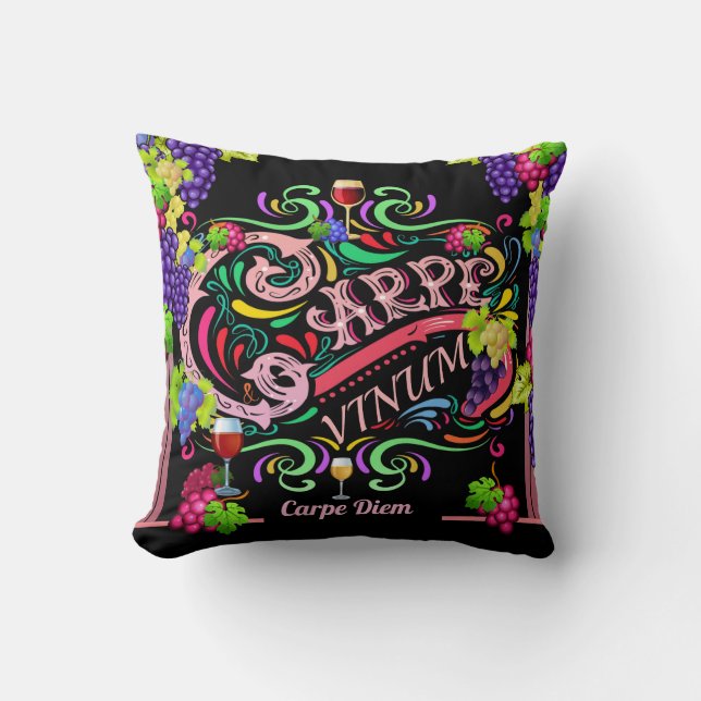 Coussin Saisir le vin Saisir la journée (Recto)