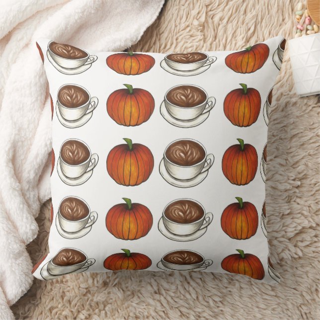 Coussin Saison épice citrouille Café Fin automne automne (Couverture)