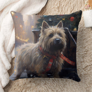 Coussin Saison Festive de Noël à Cairn Terrier