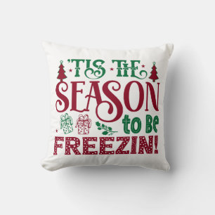Coussin Saison pour être drôle de bonhomme de neige hivern