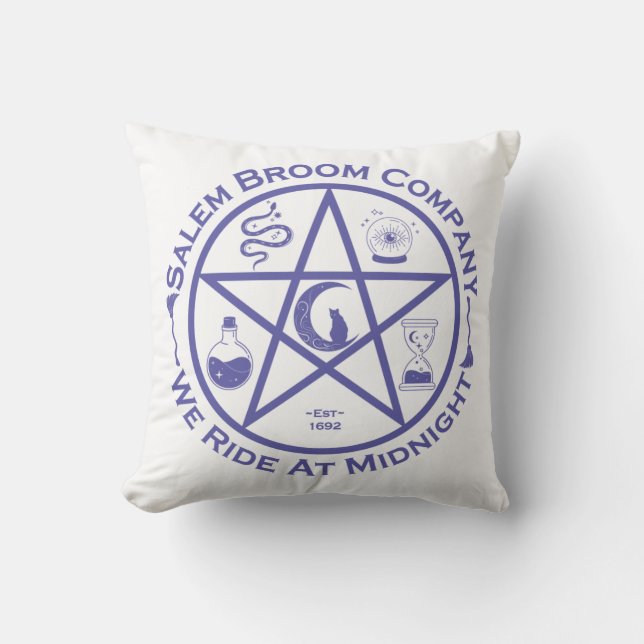 Coussin Salem Broom Company Nous Voyageons À Minuit Hallow (Recto)
