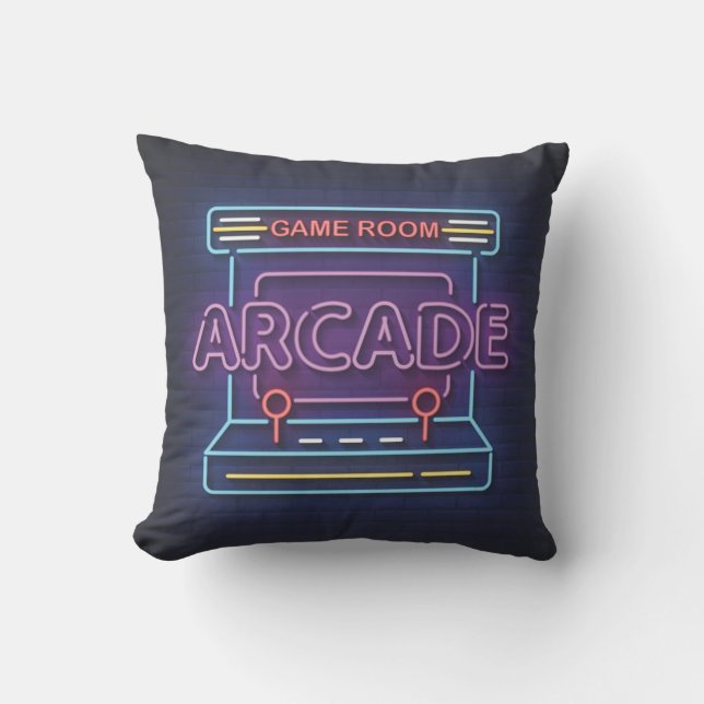 Coussin Salle de jeu d'arcade classique très amusante avec (Recto)