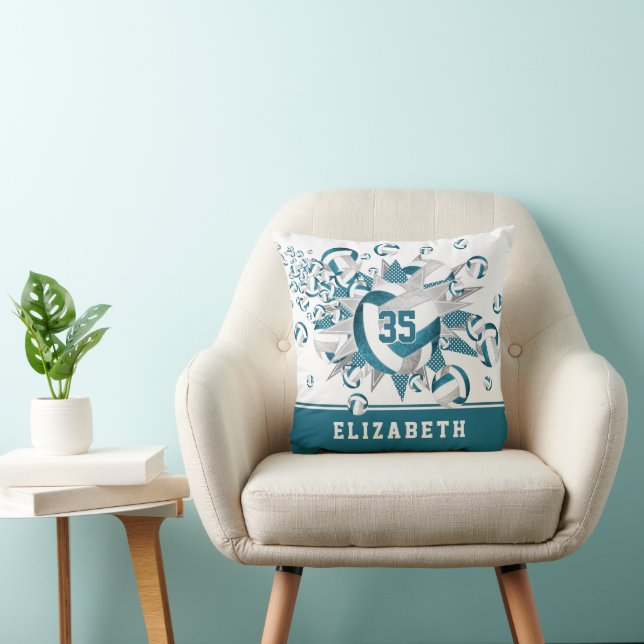 Coussin Salle de sport gris turquoise filles volleyballs é (Chaise)