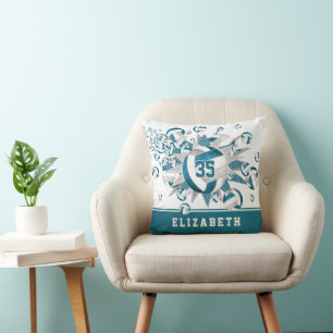 Coussin Salle de sport gris turquoise filles volleyballs é