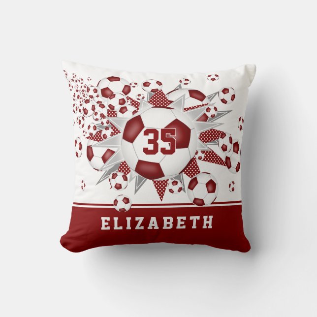 Coussin salle de sport marron filles ballon de football ét (Recto)