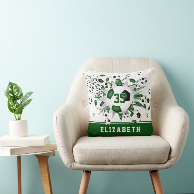 Coussin salle de sport noire verte ballet de football étoi (Chaise)