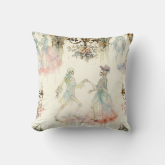 Coussin Salon de bal squelettique victorien 