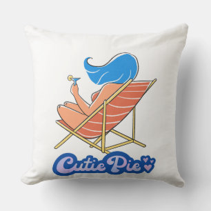 Coussin Salon Rétro Plage Femme Cutie Pie