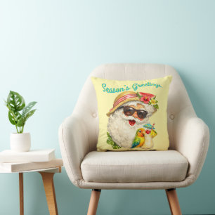 Coussin Salutations de la saison - Père Noël d'été