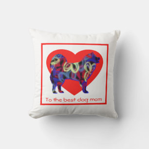 Coussin Samoyed Silhouette Coeur de chien Coeur de la fête