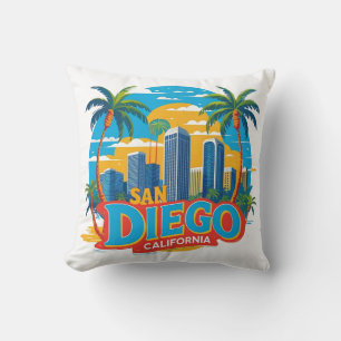 Coussin San Diego Californie Skyline–Paysage Urbain Modern