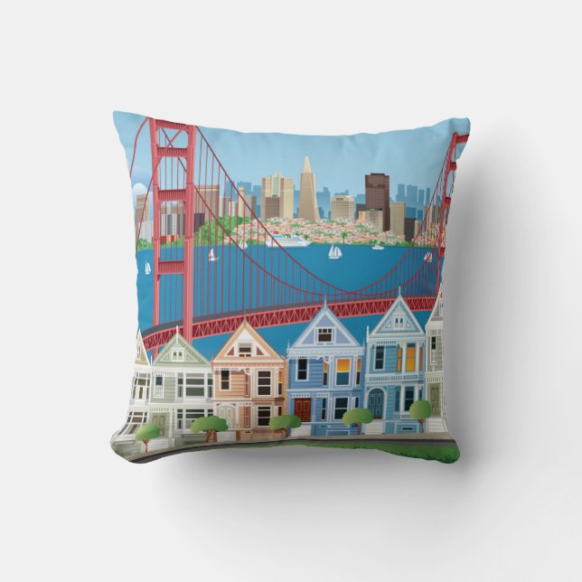 Coussin San Francisco, CA | la ville par la baie (Recto)